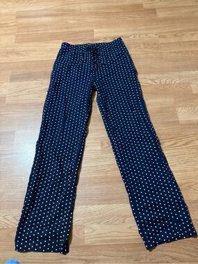 GAP Navy Polka Dot Wide Leg Lounge Pants